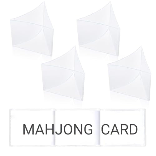 Mahjong Card Holder Set - 4 Clear Frosted Protectors, 6.12x4.75 inches - Transparency
