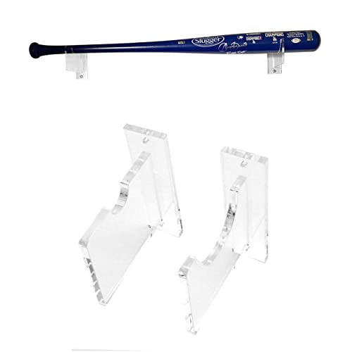 Top Stage Baseball Bat Wall Mount Display Rack Holder Stand - Horizontal Acrylic