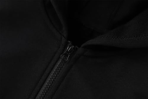 YAGATA Toddler Boys Girls Hoodie Jacket 7-8 Years Black Fall Winter Pullover