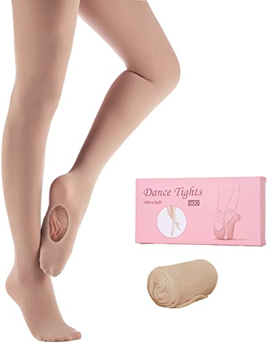 Convertible Ballet Tights for Girls & Women - 11-13 Years / Skin