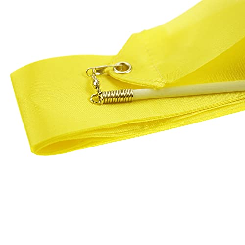 Yellow Rhythmic Gymnastics Wands Set - 2 Dancing Streamers