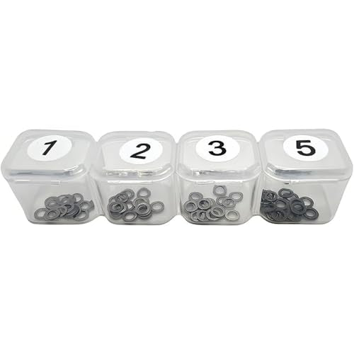 80PCS M3x5mm Steel Shim Set for AEG Airsoft Gearboxes - 0.1mm to 0.5mm