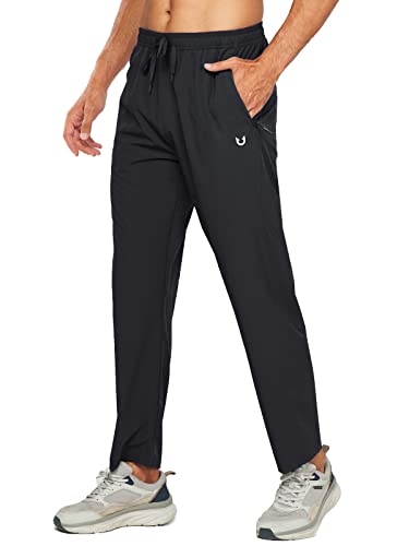 Men's Lightweight Quick Dry Athletic Pants - Large, Black