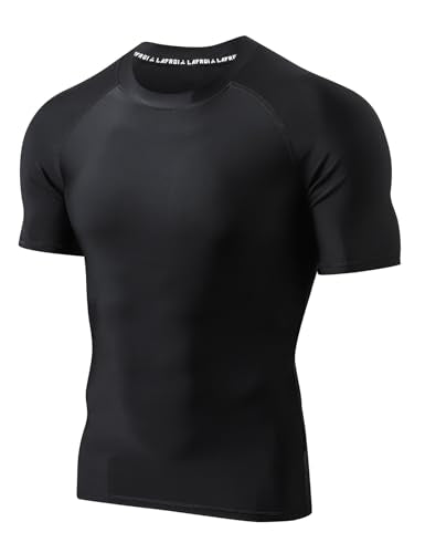 Men's UPF 50+ Rash Guard Swim Shirt - Large Black