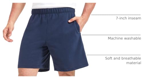 Liloak Men's Cotton Shorts Multipack 5 Pack, 7-Inch Inseam, Lounge & Athletic
