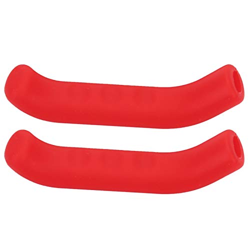 Bicycle Brake Lever Protector Sleeve - Non-Slip Silicone Grip - Red