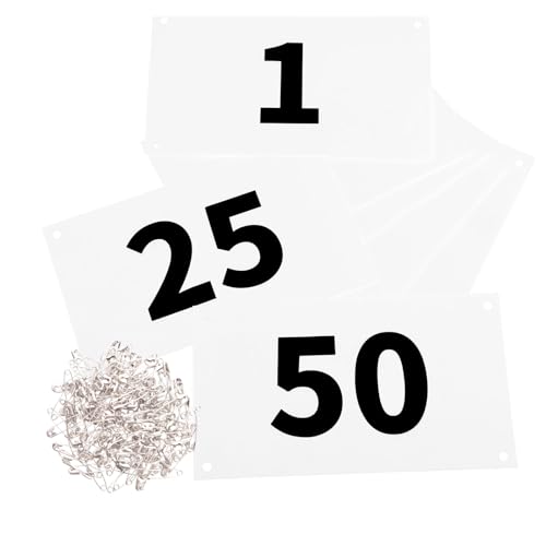Running Bib Numbers with Safety Pins - Tyvek Waterproof 4"x7" #01
