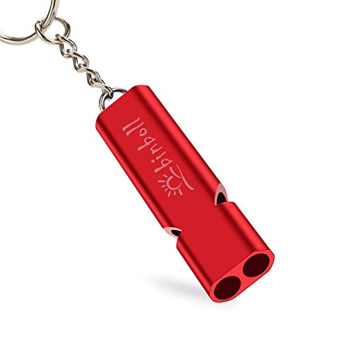 Double-Tube Survival Whistle - Loud Aluminum Alloy - Red