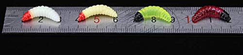 50pcs Soft Silicone Maggot Fishing Lures - 1-Inch Artificial Bait - Beige