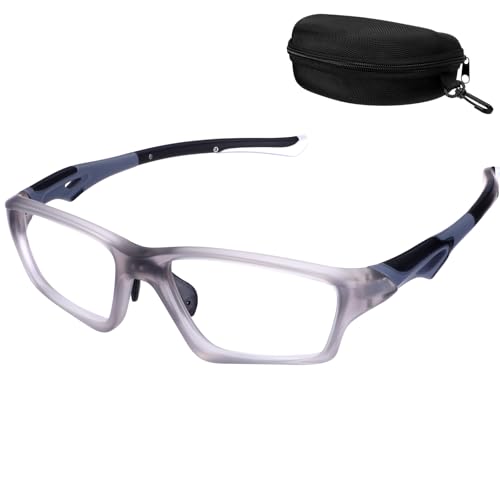 Lensless Pickleball Glasses Set - Gray Sport Goggles with Hard Case