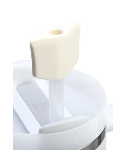 Ergonomic Straw Topper - 2-Pack Cream Silicone for Tumblers