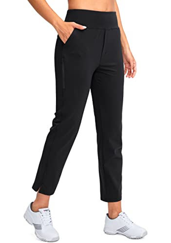 YYV Women's High Waist Stretch Golf Pants with Pockets - Medium Black