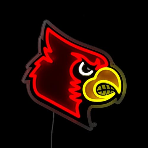 Louisville Cardinals LED Neon Sign – 13.64" W x 15" H with Dimmer