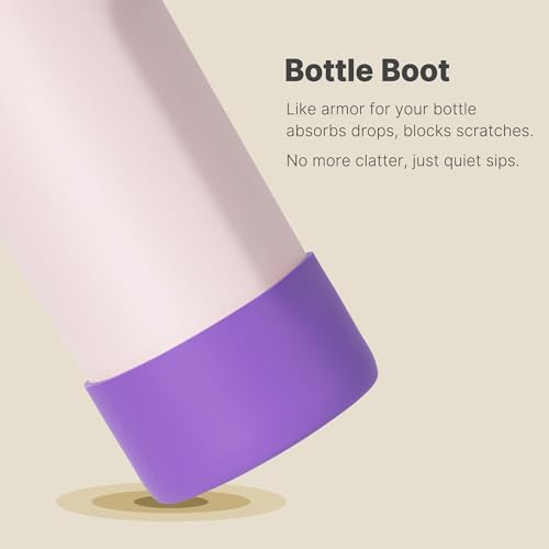 Silicone Protective Boot for 16 oz Water Bottles - Anti-Slip Sleeve - Purple