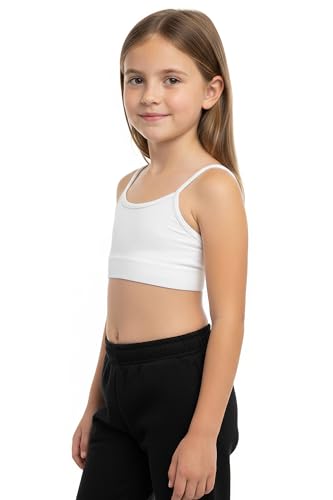 Kurve Kids Girls Seamless Training Sports Bra 9-14 Years Black/White 2-Pack Made in USA