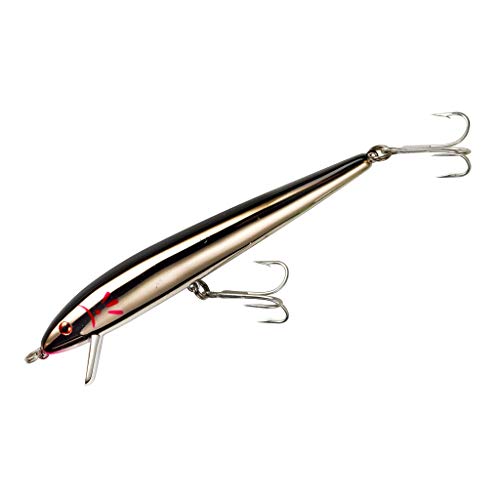 Red-Fin Crankbait Fishing Lure - 7" Chrome Black Back