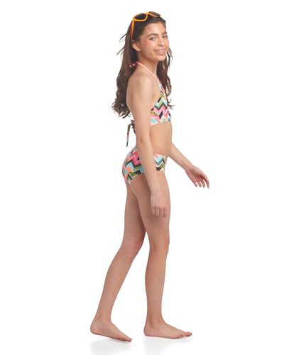 Kanu Surf Girls Mahina UPF 50+ Beach Sport Halter Bikini 2-Piece Swimsuit Ruby Multi Chevron