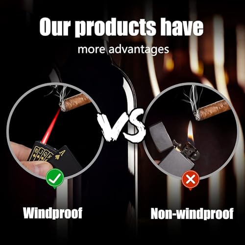 Jet Red Flame Torch Lighter - Windproof, Refillable, Durable Design