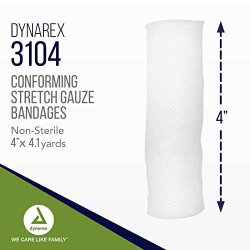 Stretch Gauze Bandages - 4" x 4.1 yds, 12 Count, Non-Sterile, Latex-Free