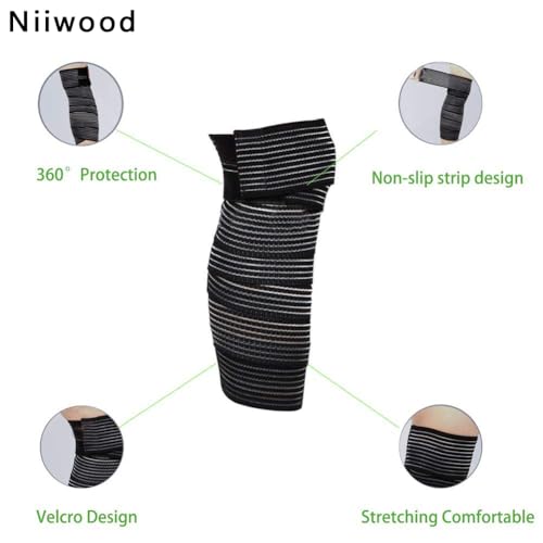 Extra Long Elastic Knee Compression Wrap for Joint Pain Relief