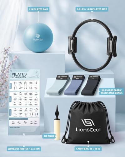 Pilates Ring Set with Mini Ball & Resistance Bands for Home Workouts