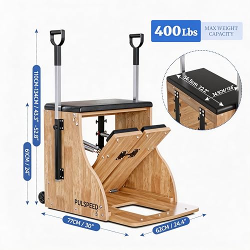 Wunda Pilates Chair - Combo Chair with Adjustable Resistance & Split Pedals