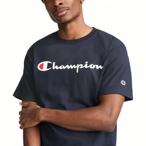 Champion Men's Classic Script Logo T-Shirt XX-Large Deep Navy - Regular & Big & Tall