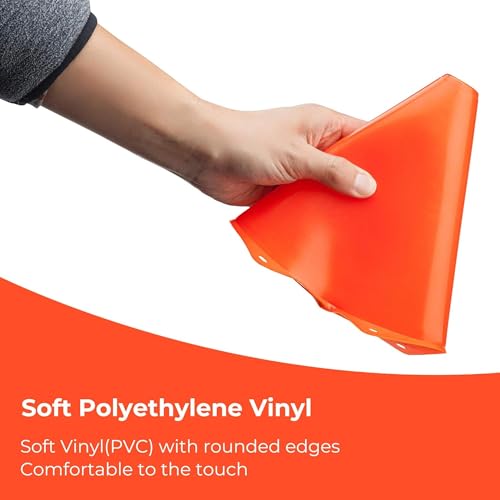 Agility Training Cones - 7 Inch Plastic Field Markers, 12 Pack
