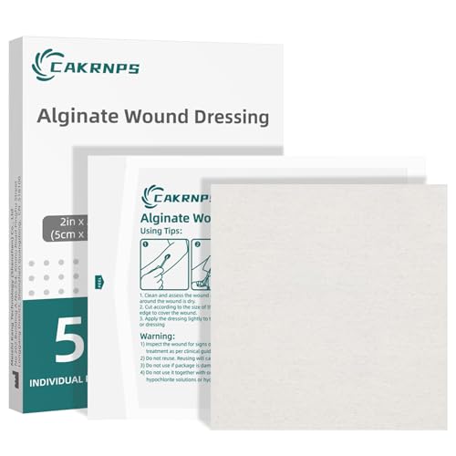 Calcium Alginate Wound Dressing Pads - 2" x 2" (5 Pack) - High Absorbency & Non-Stick