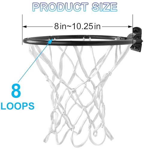 Mini Basketball Net Replacement - 2 Pack White - 8 Loops