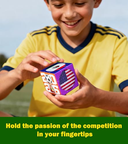 Soccer Cube Puzzle 3x3 - Football Themed Brain Teaser Toy