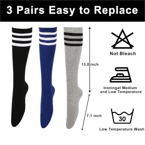 Knee High Cotton Socks for Women - 3 Pack White