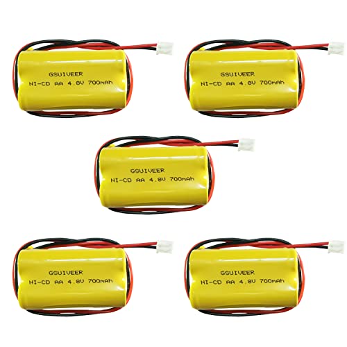BL93NC487 BL93NC484 BAA48R Ni-Cd 4.8V 700mAh Exit Sign Emergency Light Battery Replacement (5 Pack)