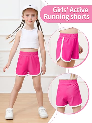 Resinta 4-Pack Toddler Girls Athletic Shorts - Quick Dry Dolphin Gym Shorts, 2T, Black Mint Pink