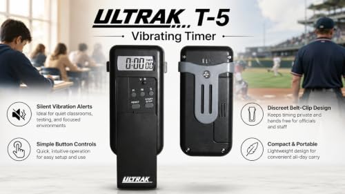 Ultrak T-5 Silent Vibrating Timer for Classroom & Exams, Count Up/Down