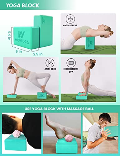 Yoga Starter Kit 12 in 1 - Complete Set with Mat, Foam Roller, Bands & Blocks - Green