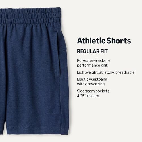 Boys' Supersoft Performance Knit Athletic Shorts - Space Dye Navy, Medium