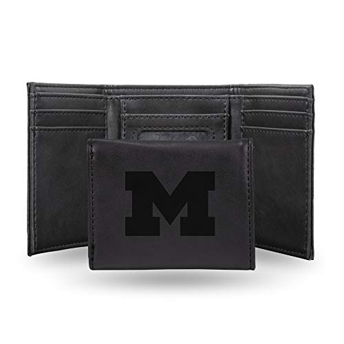 Trifold Wallet - Laser Engraved Michigan Wolverines - Men's Accessory