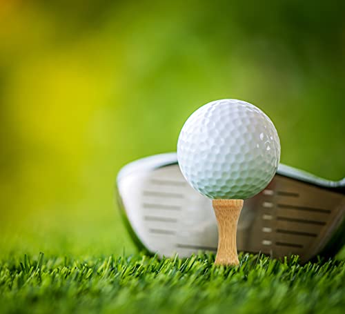 Bamboo Golf Tees - 100 Pack, 2-3/4 Inch Natural Wooden Tees