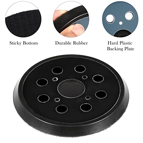 Mudder 2 Pieces 5 Inch 8 Hole Hook and Loop Orbital Sander Replacement Pad Backing Pad (Black)
