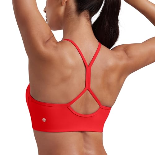 CRZ YOGA Butterluxe High Neck Y-Back Sports Bra - Deep Red, Large
