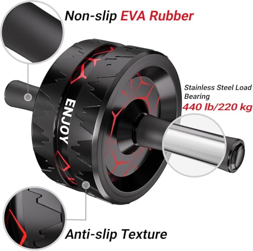 Ab Roller Wheel Exercise Kit with Resistance Bands & Knee Mat