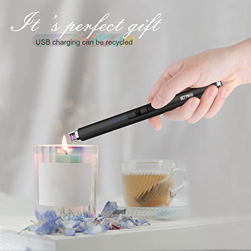 USB Rechargeable Arc Lighter - Windproof Flameless - Black