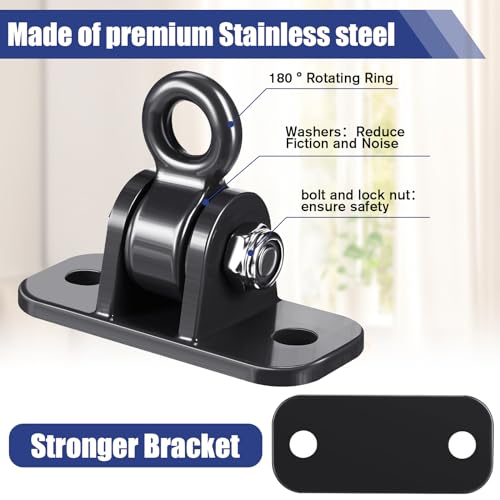Tandefio Black 6-Piece Swing Hanger Set for Outdoor & Indoor Use