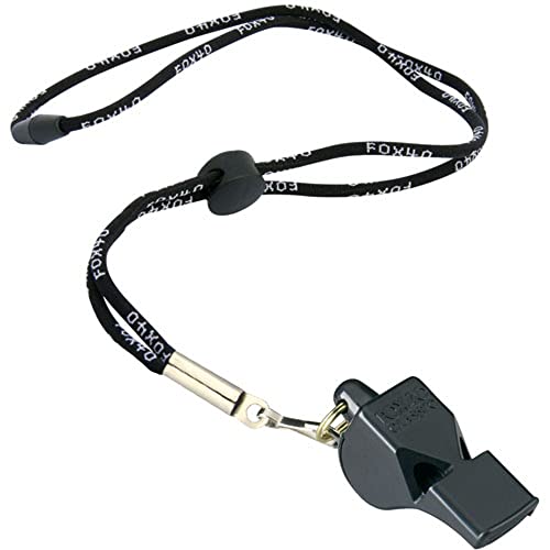 Fox 40 Classic Whistle with Breakaway Lanyard - Black