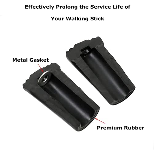 4-Pack Rubber Tips for Walking Sticks & Trekking Poles
