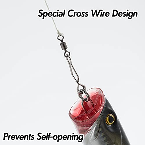 Fishing Speed Clips with Barrel Swivel - 20 Pack, #8-42LB