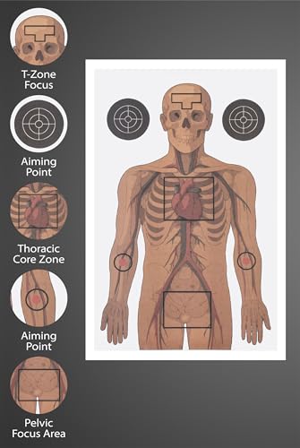 50 Pack Anatomical Shooting Targets - 14x22" Training Paper