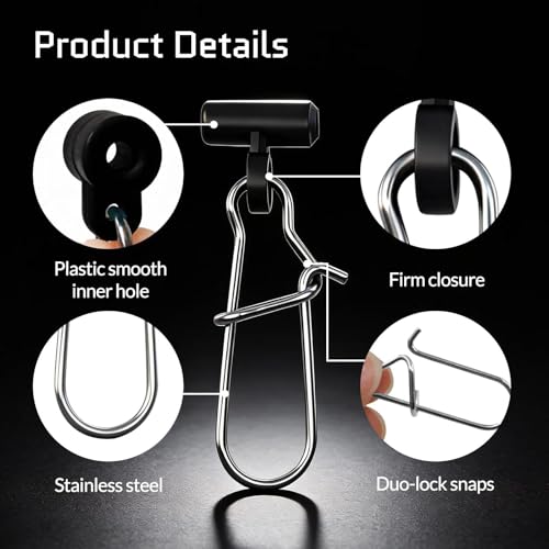 Duo Lock Snaps Sinker Slides - Black, 25pcs Fishing Accessories