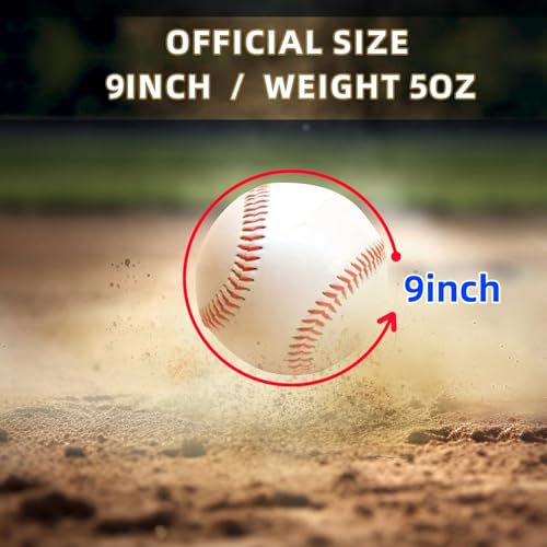 9 Inch Blank Practice Baseball - Standard Size & Weight - 1 Pack
